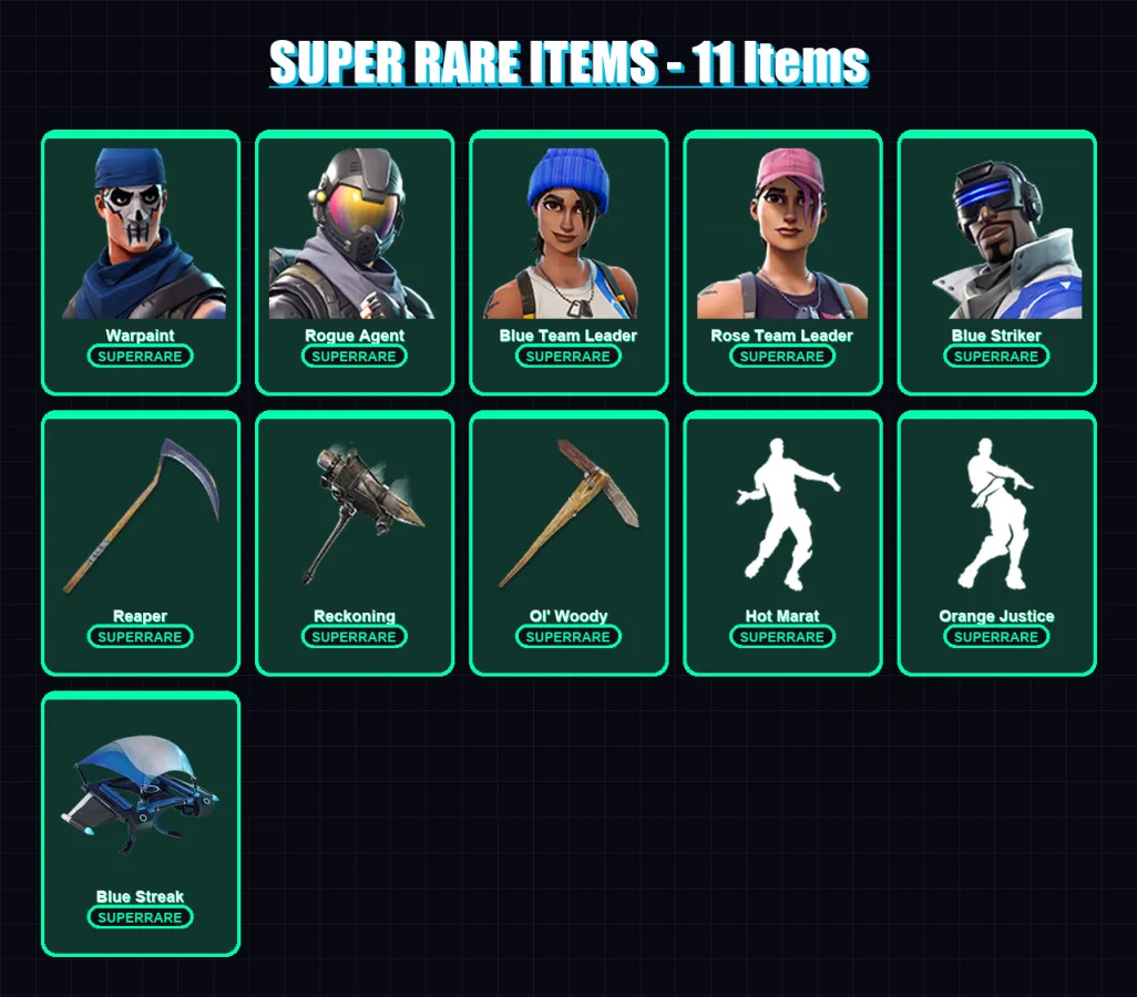 [PS4/PS5/XBOX/PC] | Warpaint | Rogue Agent | Blue Team Leader | Rose Team Leader | Blue Striker | 41 skin | 58 pickaxe | 63 emote | 52 glider | Lv75 — Game account