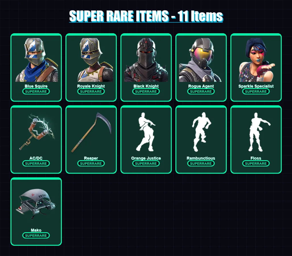 [PC/XBOX] | Blue Squire | Royale Knight | Black Knight | Rogue Agent | Sparkle Specialist | 70 skin | 46 pickaxe | 61 emote | 37 glider | Lv577