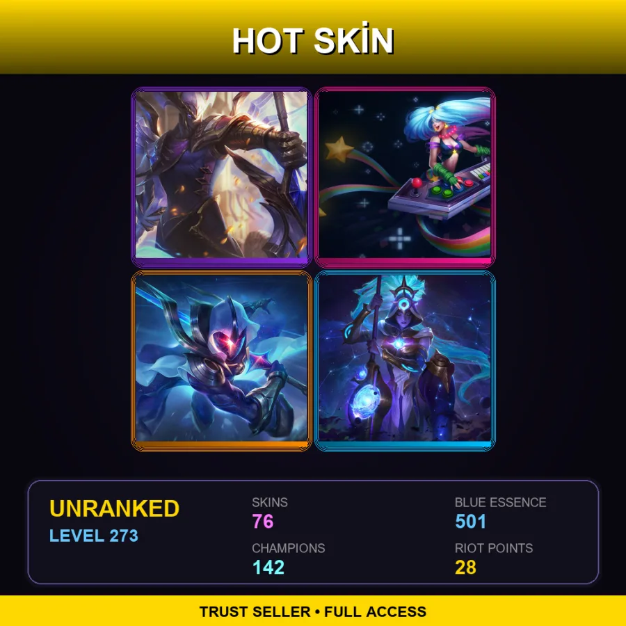 VN | Lv273 | Unranked | 76 Skin | 142 Champ