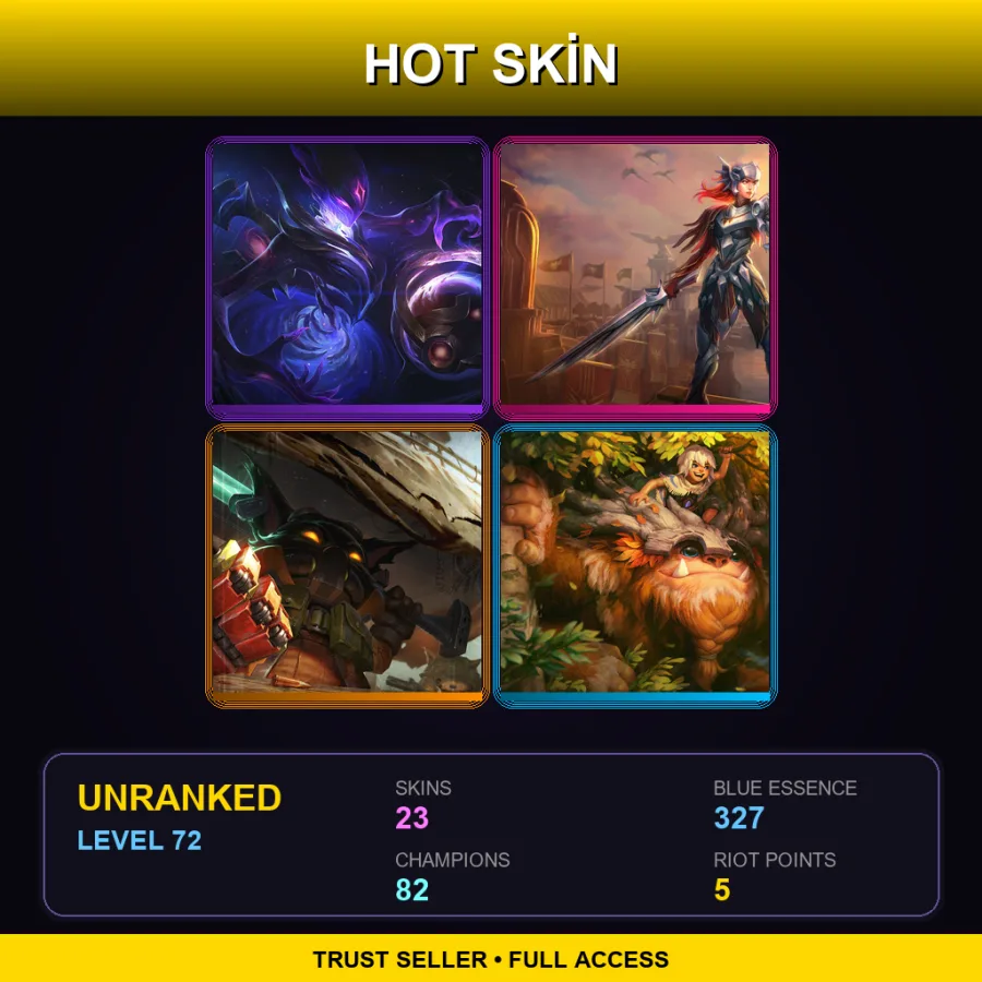 LAS | Lv72 | Unranked | 23 Skin | 82 Champ