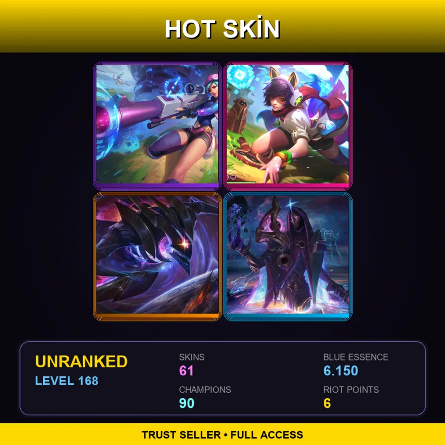 BR | Lv168 | Unranked | 61 Skin | 90 Champ