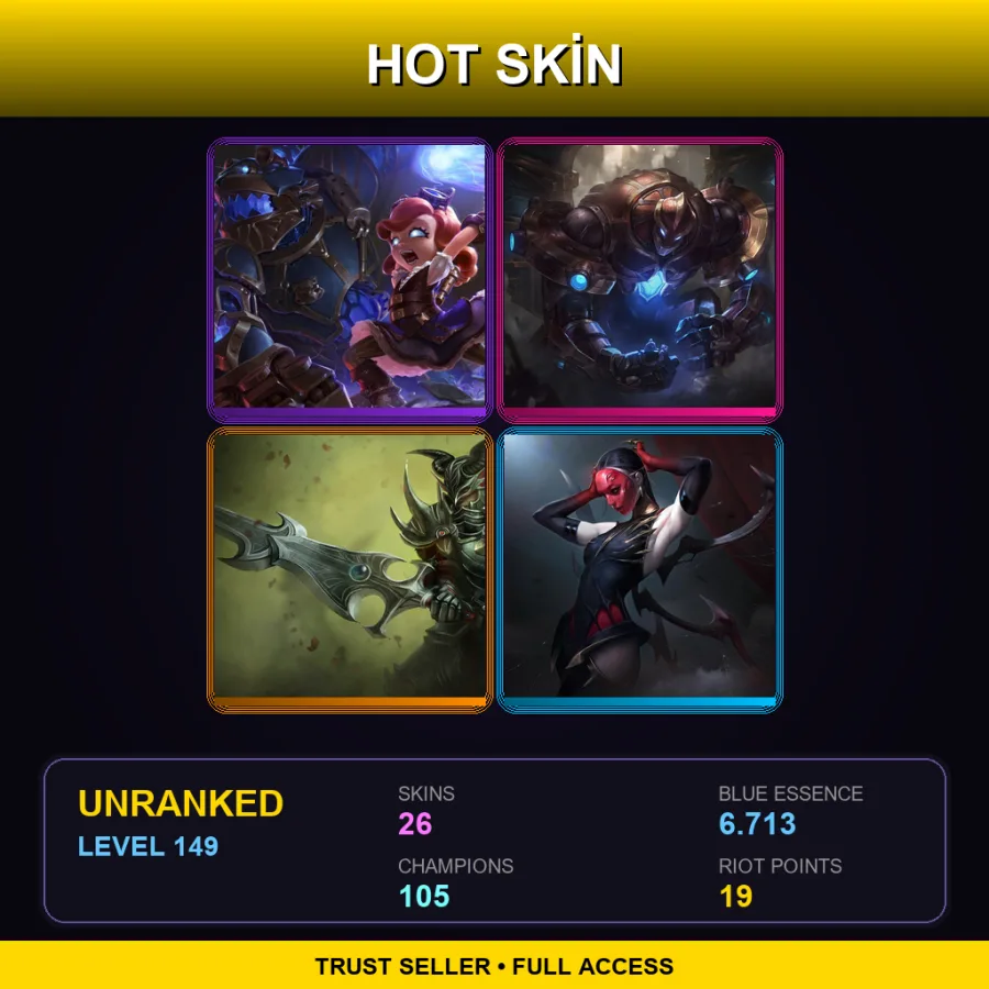 VN | Lv149 | Unranked | 26 Skin | 105 Champ