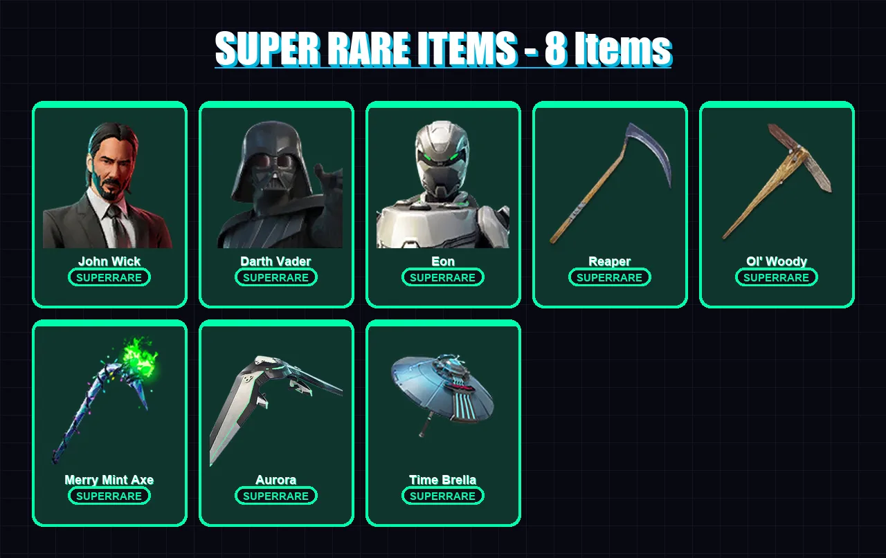 [PC/PSN] | John Wick | Darth Vader | Eon | Snap | Fusion | 200 skin | 225 pickaxe | 186 emote | 188 glider | Lv3239