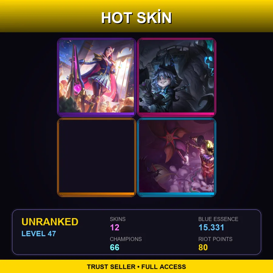 OCE | Lv47 | Unranked | 12 Skin | 66 Champ