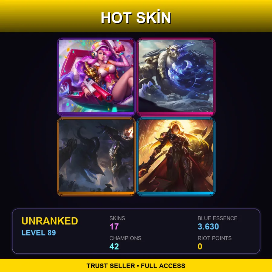 NA | Lv89 | Unranked | 17 Skin | 42 Champ — Dark Valkyrie Diana
