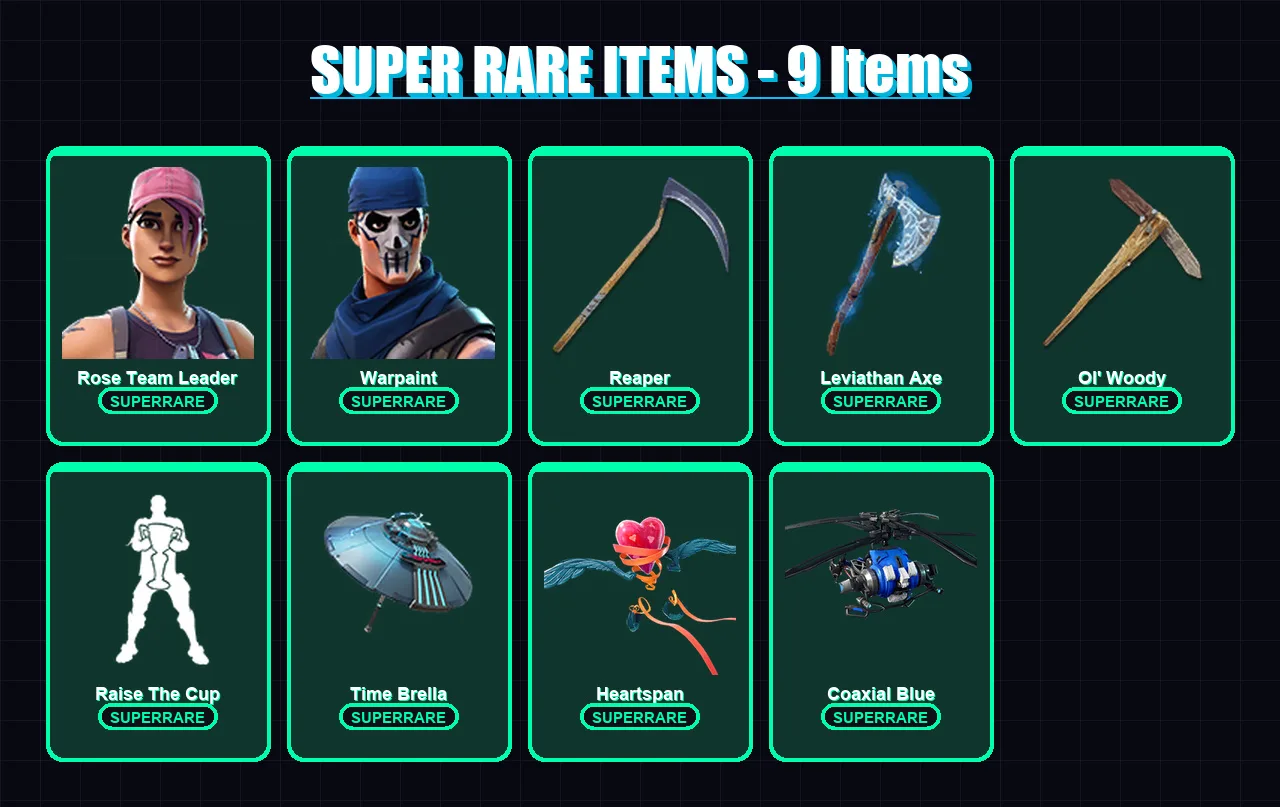 [PC/XBOX/PSN] | Rose Team Leader | Warpaint | Luxe | Fade | Kado Thorne | 300 skin | 316 pickaxe | 260 emote | 236 glider | Lv4176