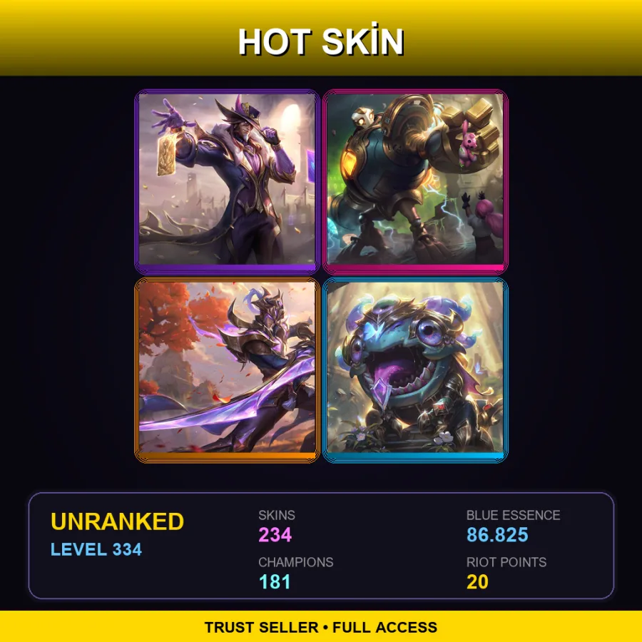 BR | Lv334 | Unranked | 234 Skin | 181 Champ