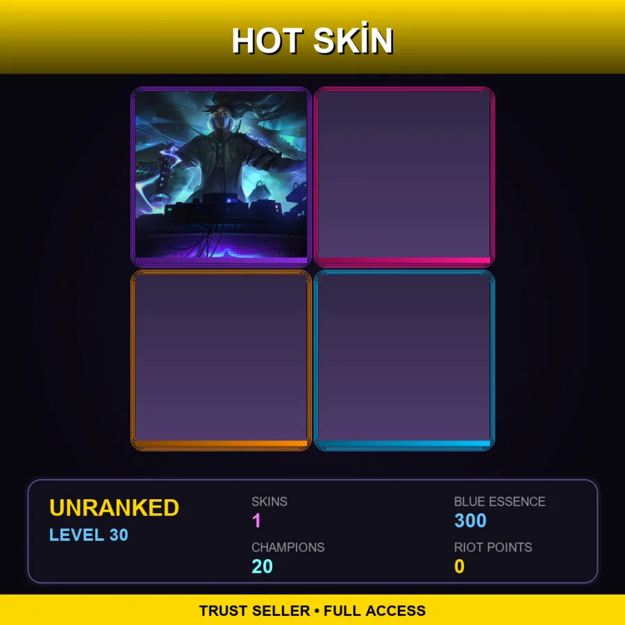 EUW | Lv30 | Unranked | 1 Skin | 20 Champ