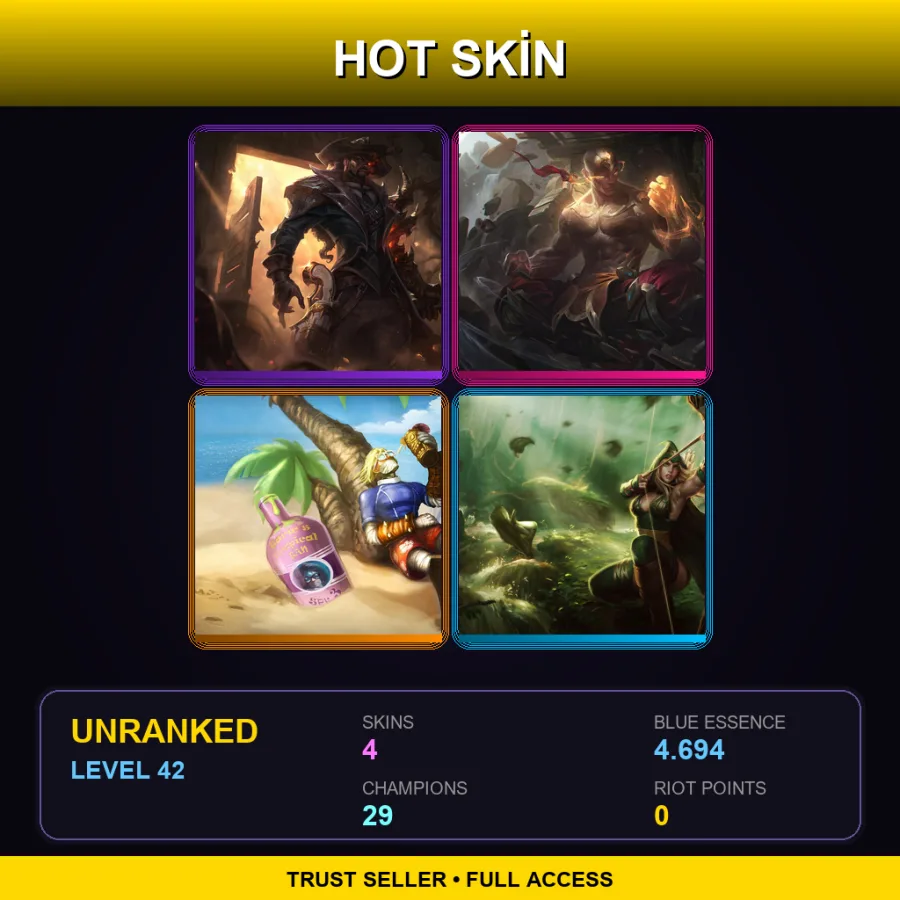LAS | Lv42 | Unranked | 4 Skin | 29 Champ