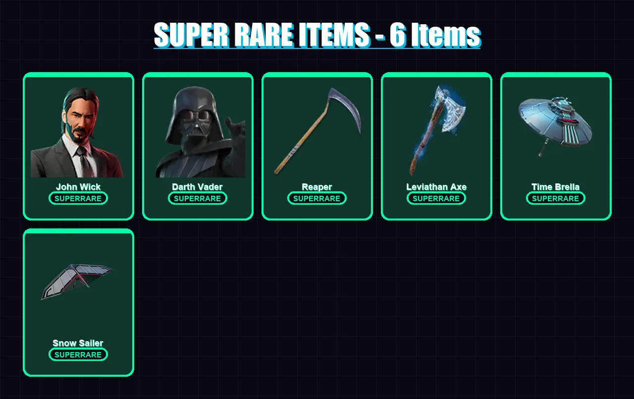 [PS4/PS5/XBOX/PC] | John Wick | Darth Vader | Raz | Galaxy Grappler | Spire Assassin | 269 skin | 247 pickaxe | 147 emote | 126 glider | Lv1975