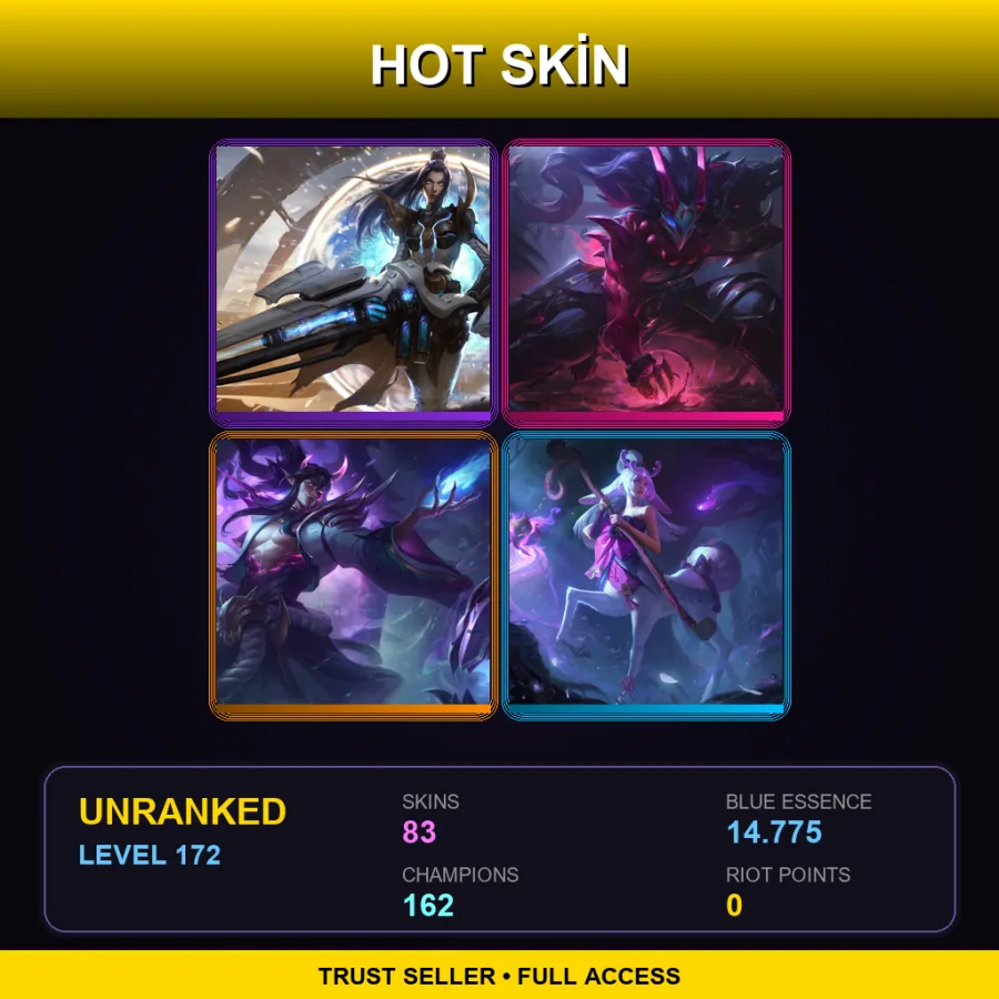 SG | Lv172 | Unranked | 83 Skin | 162 Champ