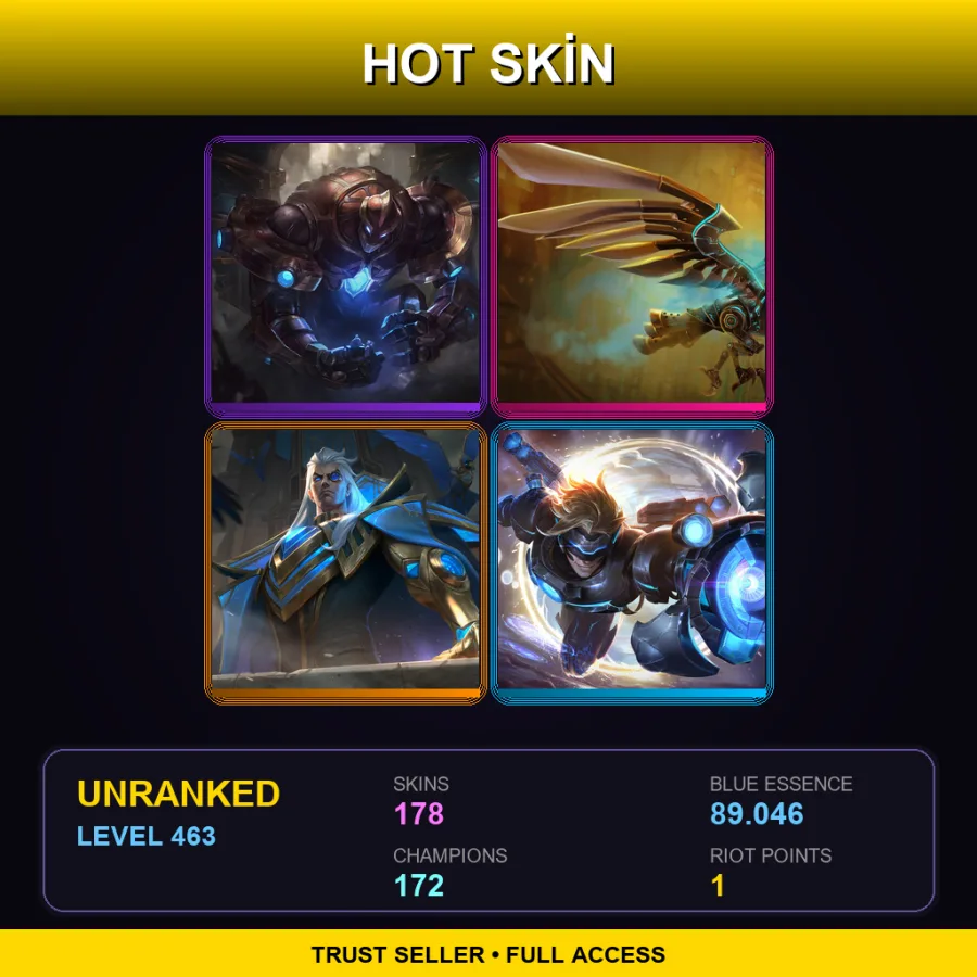 SG | Lv463 | Unranked | 178 Skin | 172 Champ