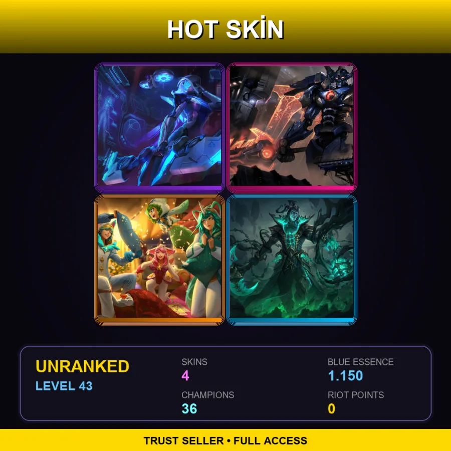 TR | Lv43 | Unranked | 4 Skin | 36 Champ