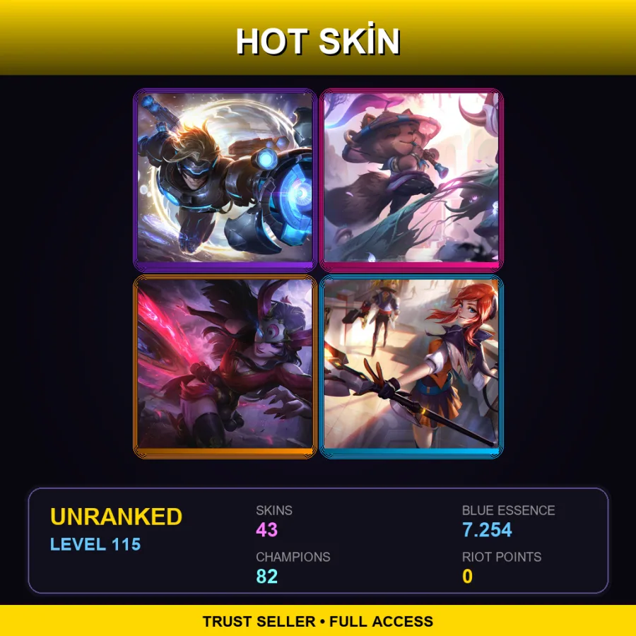 EUW | Lv115 | Unranked | 43 Skin | 82 Champ — Crime City Nightmare Darius