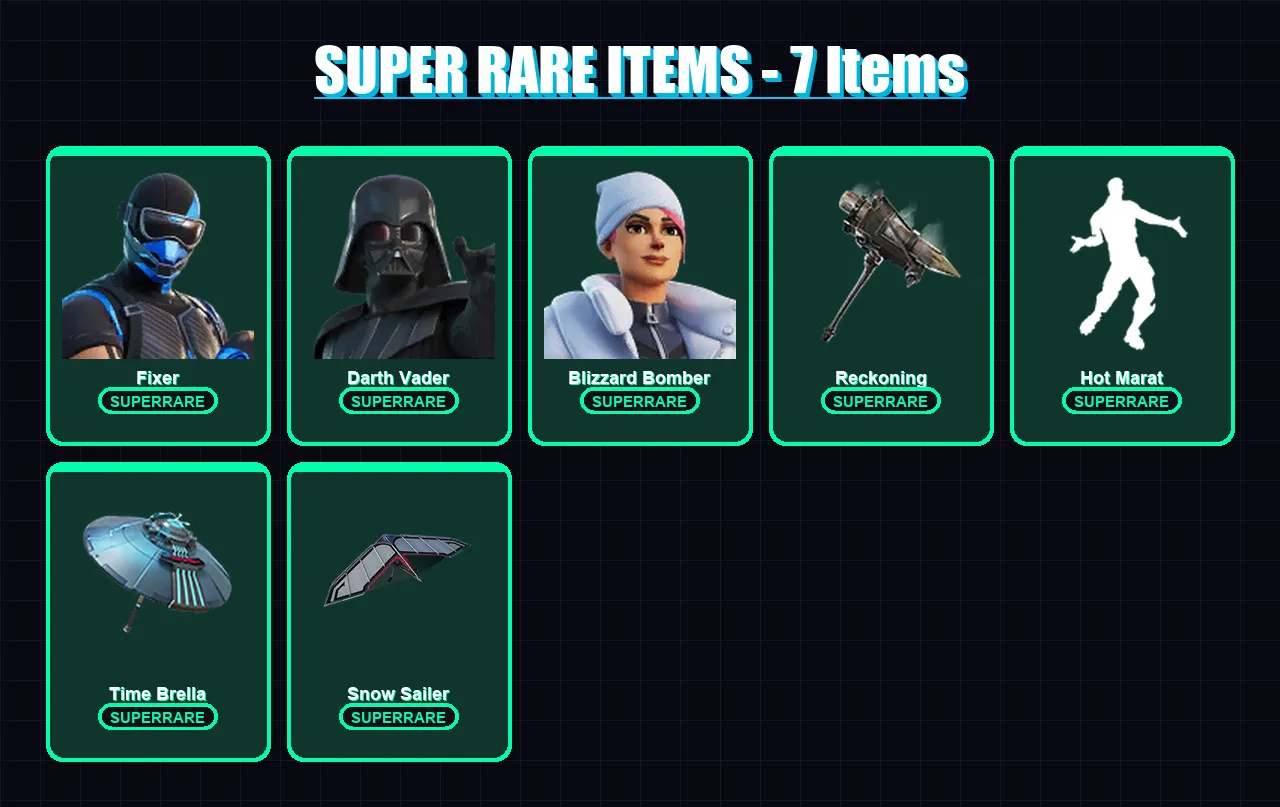 [PS4/PS5/XBOX/PC] | Fixer | Darth Vader | Blizzard Bomber | Midas | Spectra Knight | 201 skin | 201 pickaxe | 182 emote | 158 glider | Lv2185