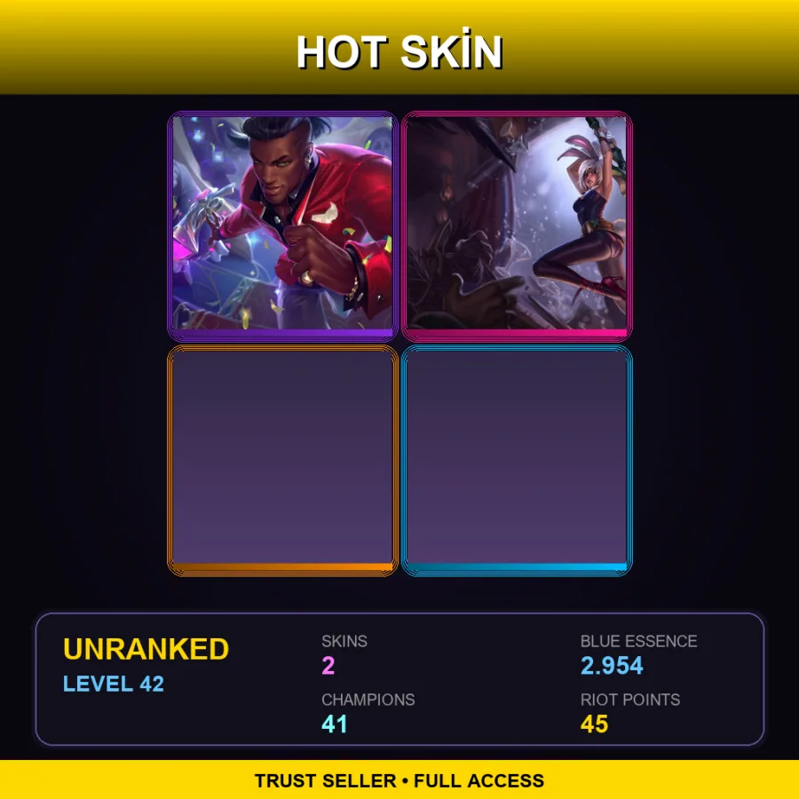 EUW | Lv42 | Unranked | 2 Skin | 41 Champ — Battle Bunny Riven