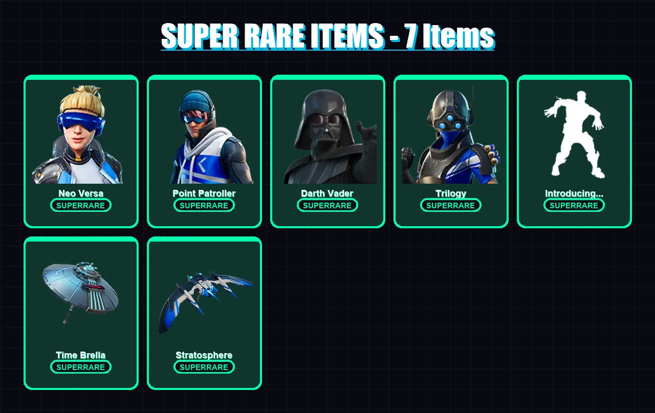 [PC/XBOX/PSN] | Neo Versa | Point Patroller | Darth Vader | Trilogy | Kymera | 183 skin | 227 pickaxe | 196 emote | 182 glider | Lv4887 — Fortnite account