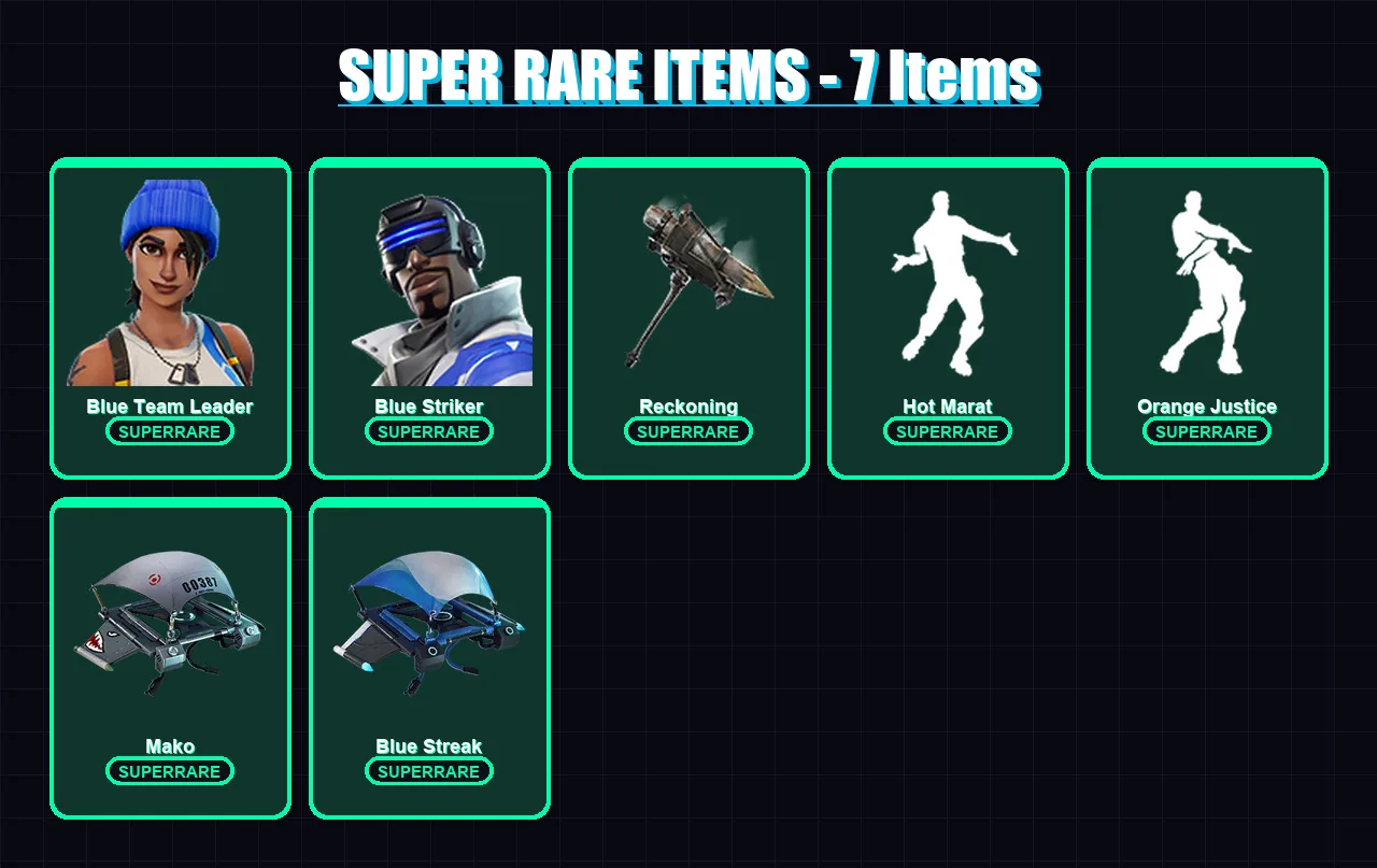 [PC] | Omega | Blue Team Leader | Blue Striker | Lynx | Enforcer | 41 skin | 21 pickaxe | 39 emote | 29 glider | Lv486