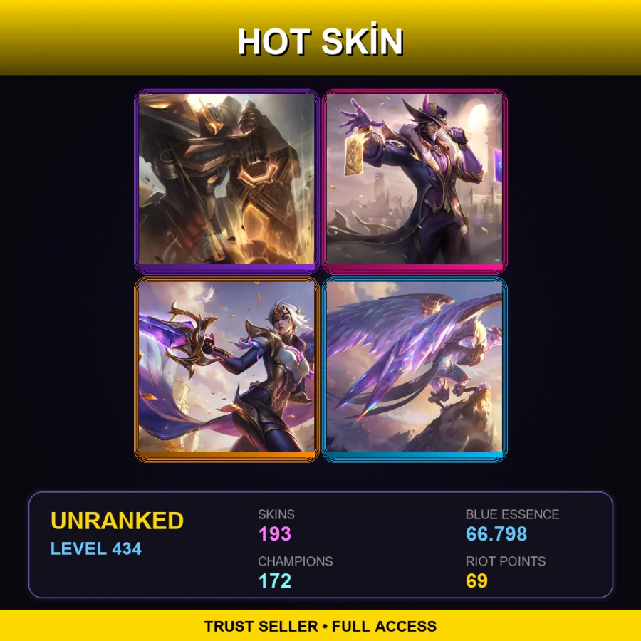 LAS | Lv434 | Unranked | 193 Skin | 172 Champ — Dawnbringer Vayne
