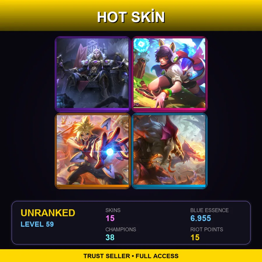 BR | Lv59 | Unranked | 15 Skin | 38 Champ