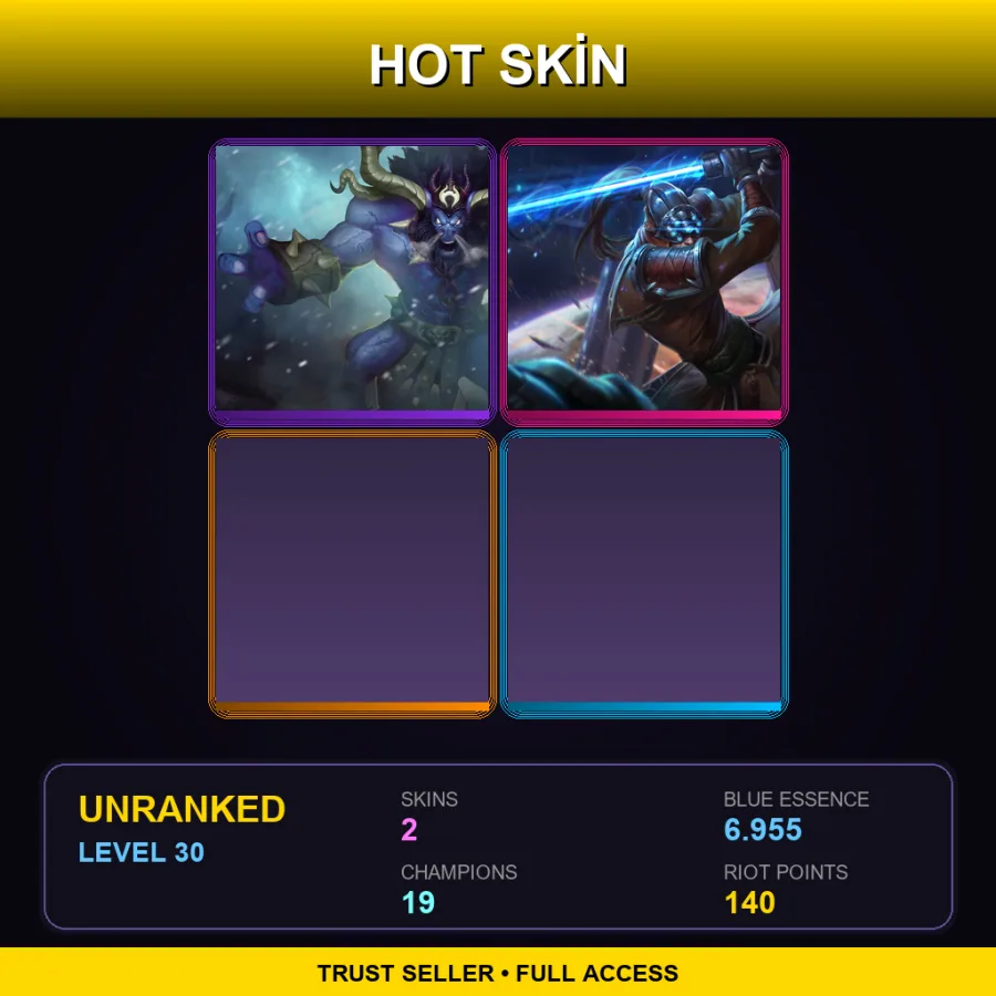 EUNE | Lv30 | Unranked | 2 Skin | 19 Champ