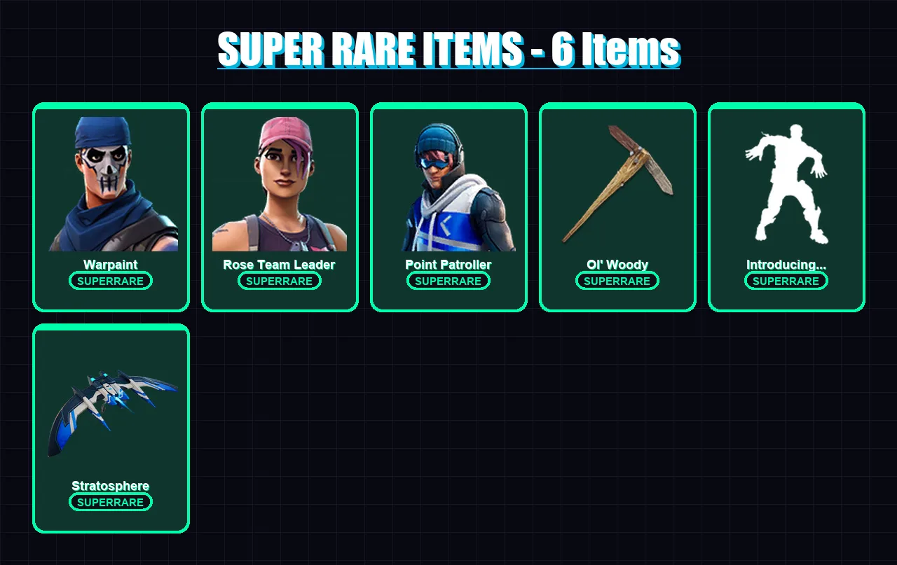 [PS4/PS5/XBOX/PC] | Warpaint | Rose Team Leader | Point Patroller | Catalyst | Midas | 39 skin | 56 pickaxe | 38 emote | 51 glider | Lv714