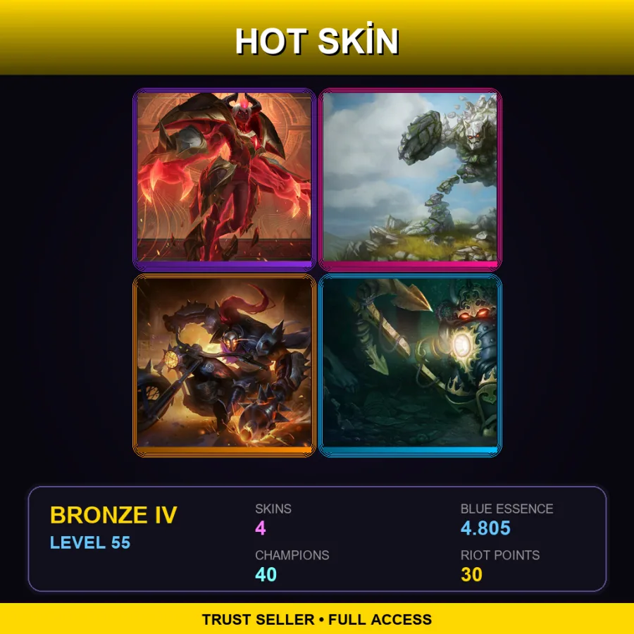 NA | Lv55 | Bronze IV | 4 Skin | 40 Champ