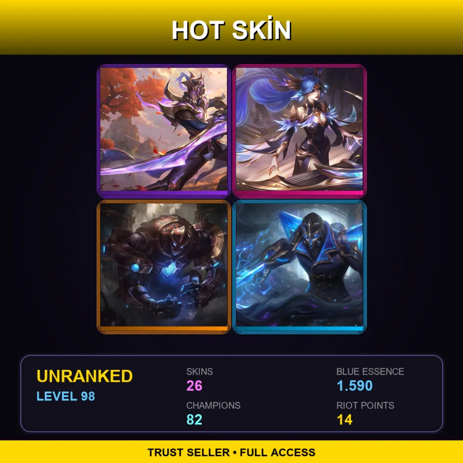 VN | Lv98 | Unranked | 26 Skin | 82 Champ