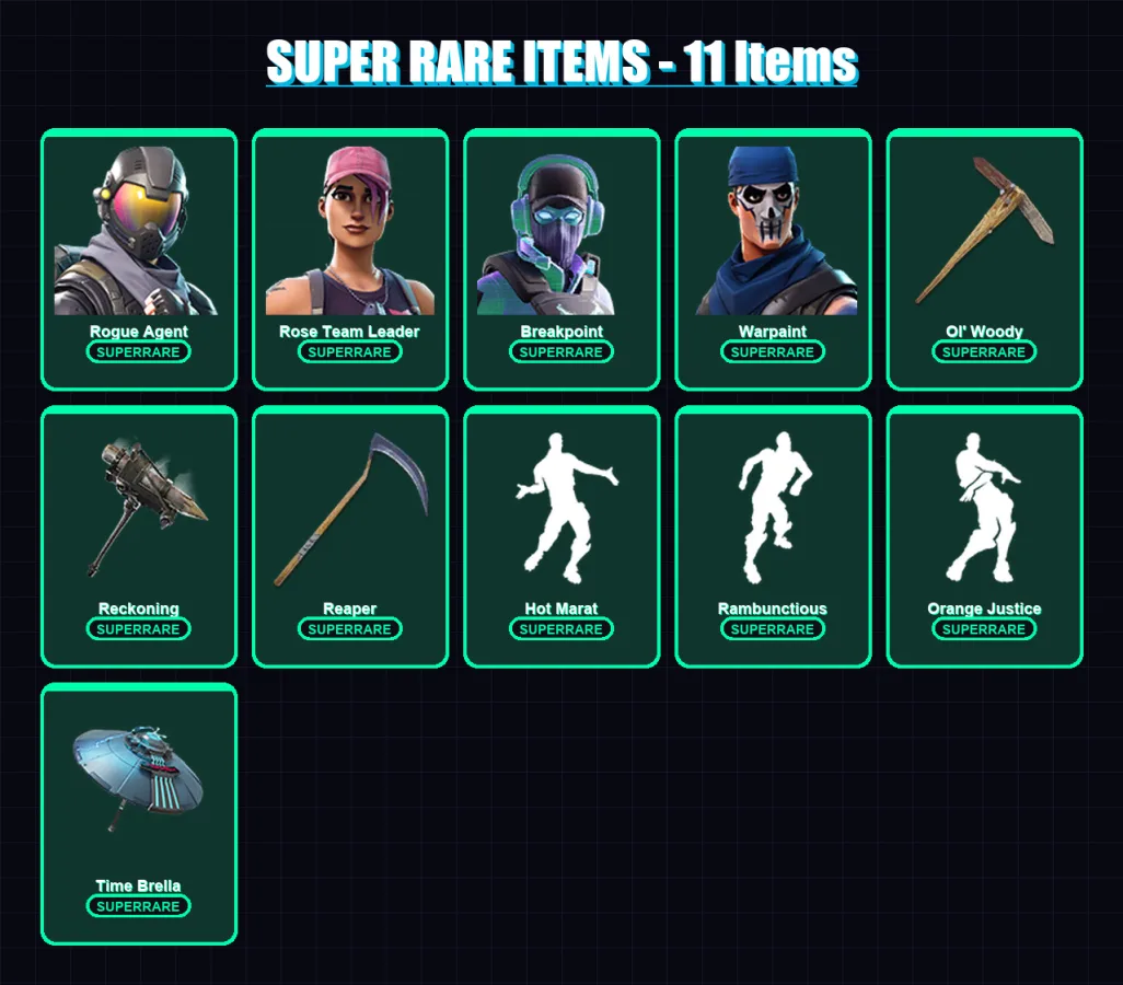 [PC/PSN] | Rogue Agent | Rose Team Leader | Breakpoint | Warpaint | Zenith | 164 skin | 138 pickaxe | 116 emote | 121 glider | Lv1481 — Fortnite account