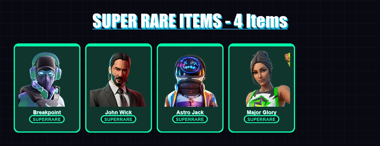 [SWITCH/XBOX/PSN/PC] | Breakpoint | John Wick | Astro Jack | Major Glory | Predator | 63 skin | 68 pickaxe | 64 emote | 60 glider | Lv1267