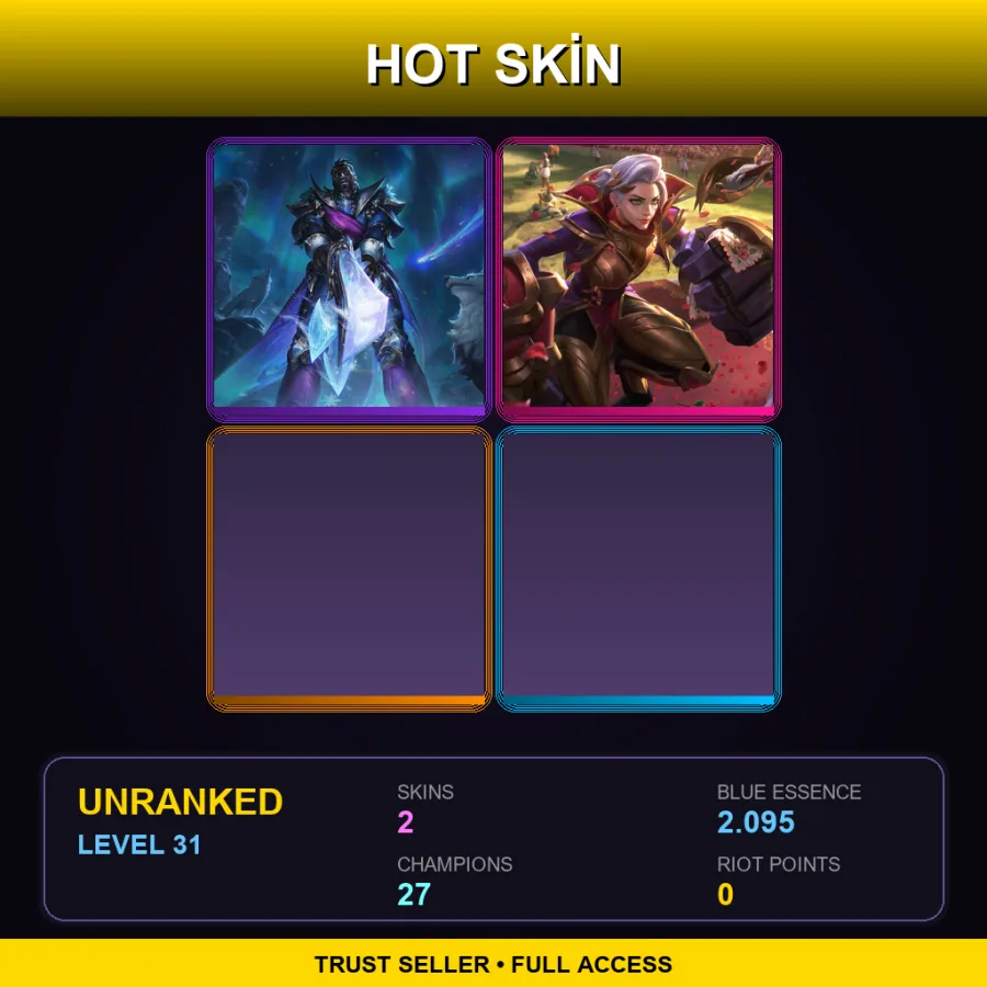 EUW | Lv31 | Unranked | 2 Skin | 27 Champ — Winterblessed Lucian