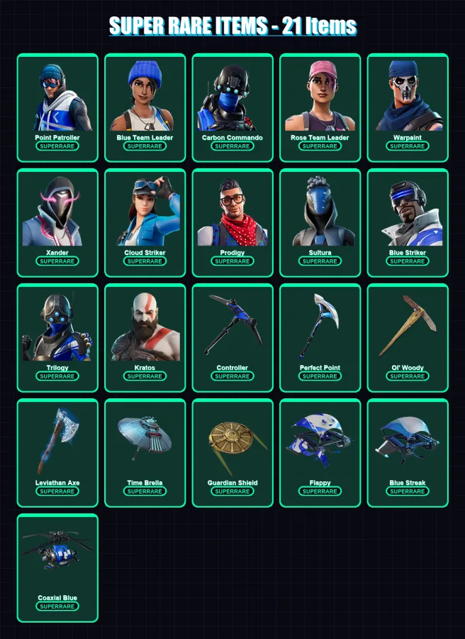 [PS4/PS5/PC] | Point Patroller | Blue Team Leader | Carbon Commando | 72 skin | Lv688