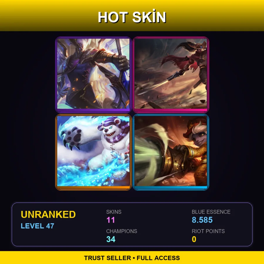BR | Lv47 | Unranked | 11 Skin | 34 Champ