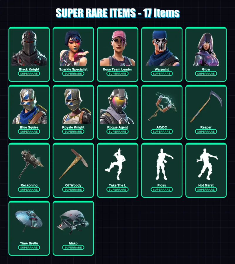 [PC/XBOX] | Black Knight | Sparkle Specialist | Rose Team Leader | Warpaint | Glow | 111 skin | 99 pickaxe | 88 emote | 109 glider | Lv1737 — Game account