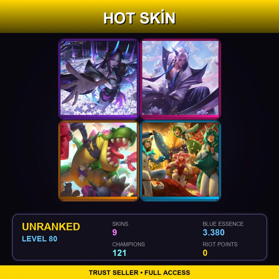 VN | Lv80 | Unranked | 9 Skin | 121 Champ