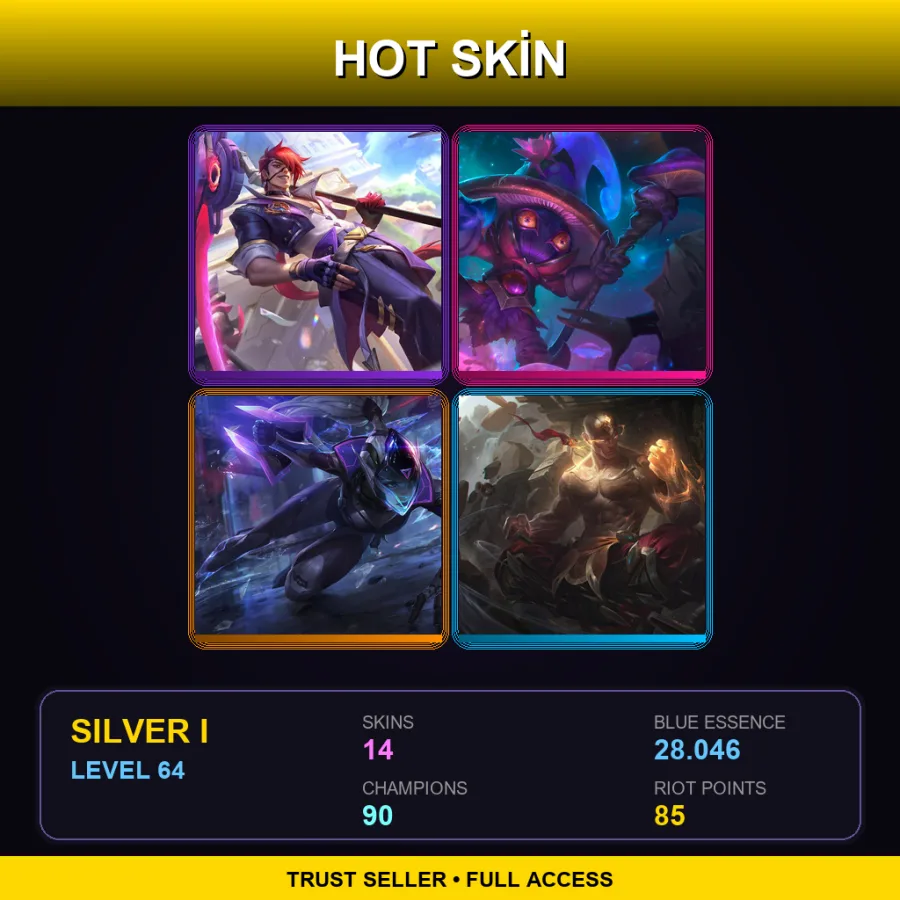EUW | Lv64 | Silver I | 14 Skin | 90 Champ