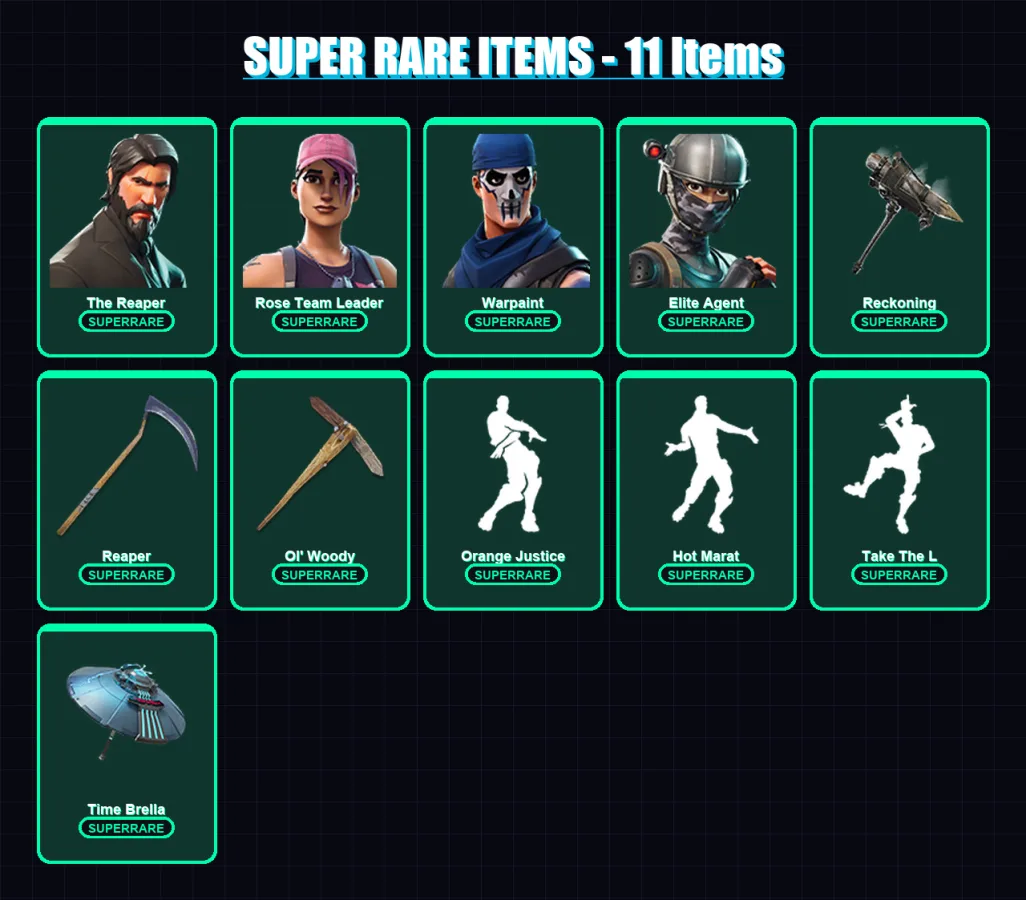 [PC/XBOX/PSN] | The Reaper | Rose Team Leader | Warpaint | Elite Agent | Lynx | 76 skin | 75 pickaxe | 85 emote | 83 glider | Lv1085