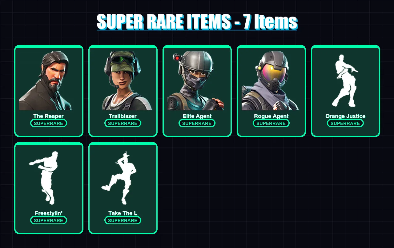 [PC/PSN] | The Reaper | Trailblazer | Elite Agent | Rogue Agent | Raven | 22 skin | 21 pickaxe | 22 emote | 19 glider | Lv297