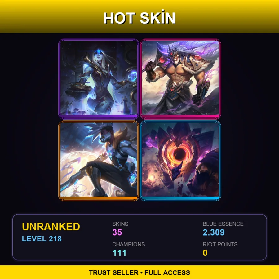 LAN | Lv218 | Unranked | 35 Skin | 111 Champ
