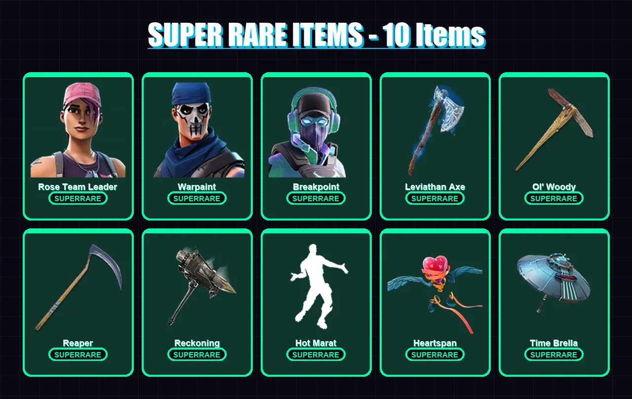 [PC/PSN] | Rose Team Leader | Warpaint | Breakpoint | Calamity | Predator | 188 skin | 208 pickaxe | 161 emote | 189 glider | Lv2080 — Fortnite account