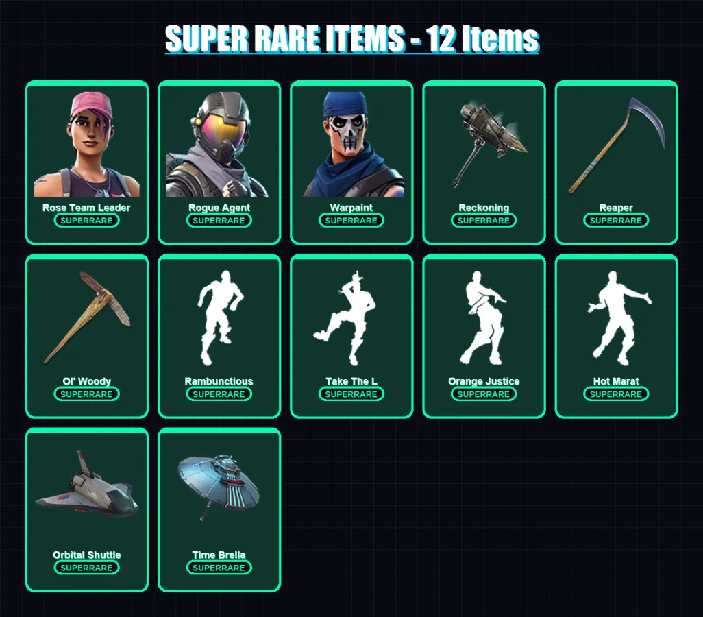 [PC/XBOX] | Rose Team Leader | Rogue Agent | Warpaint | Lynx | Peter Griffin | 108 skin | 104 pickaxe | 101 emote | 96 glider | Lv1111 — Fortnite account