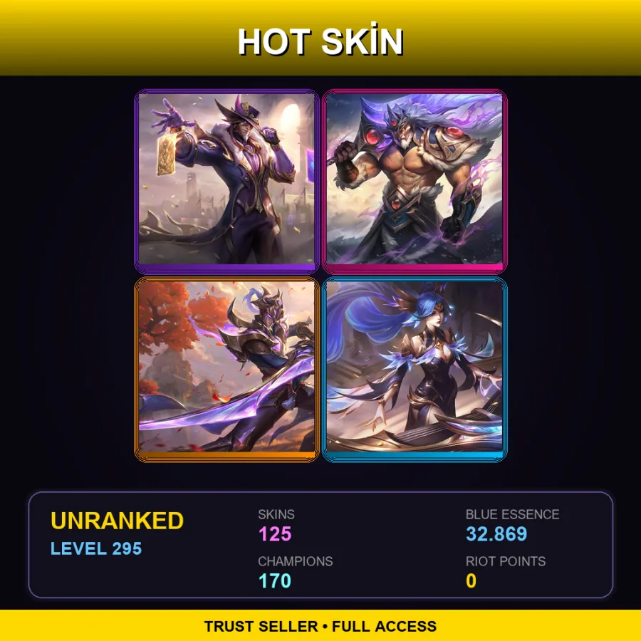 VN | Lv295 | Unranked | 125 Skin | 170 Champ
