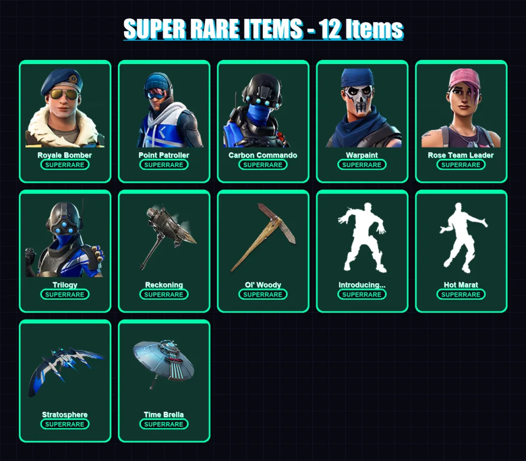 [PS4/PS5/XBOX/PC] | Royale Bomber | Point Patroller | Carbon Commando | 66 skin | Lv1406