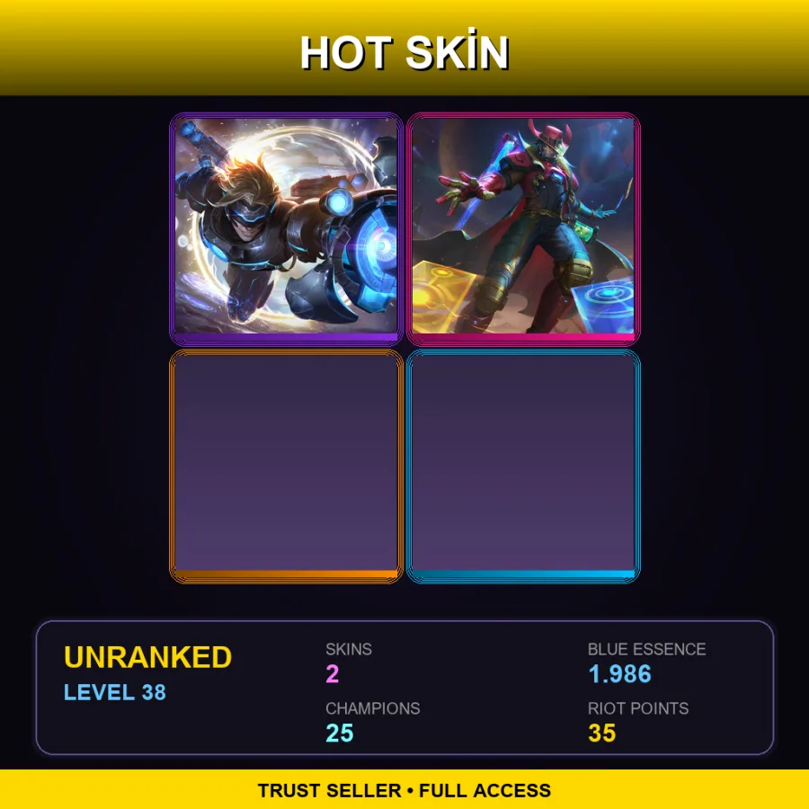 EUW | Lv38 | Unranked | 2 Skin | 25 Champ — LoL account