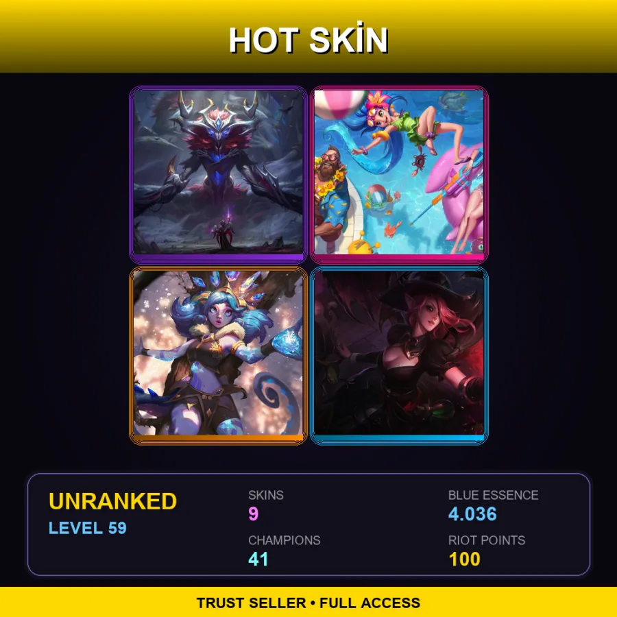 EUNE | Lv59 | Unranked | 9 Skin | 41 Champ