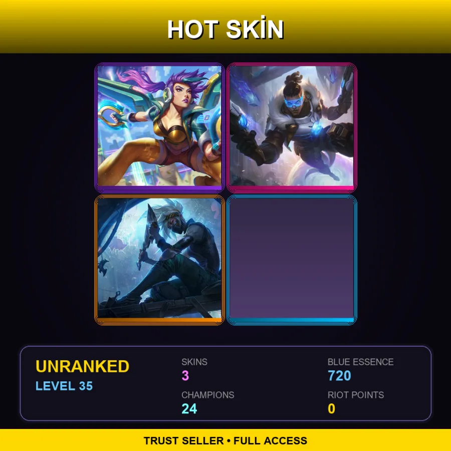 RU | Arcade Kai'Sa | Pulsefire Lucian | Silverfang Akali | 3 Skin | 24 Champ | Lv35
