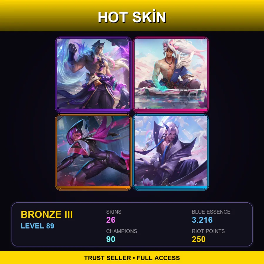 EUNE | Lv89 | Bronze III | 26 Skin | 90 Champ