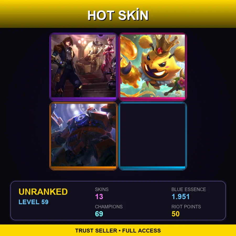 TR | Lv59 | Unranked | 13 Skin | 69 Champ