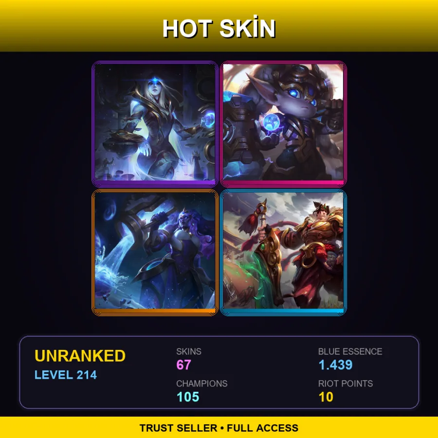 RU | Lv214 | Unranked | 67 Skin | 105 Champ
