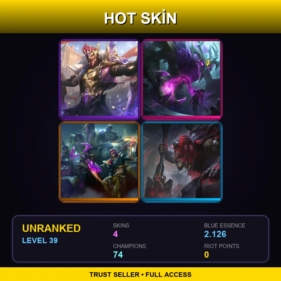 LAN | Lv39 | Unranked | 4 Skin | 74 Champ — Victorious Draven
